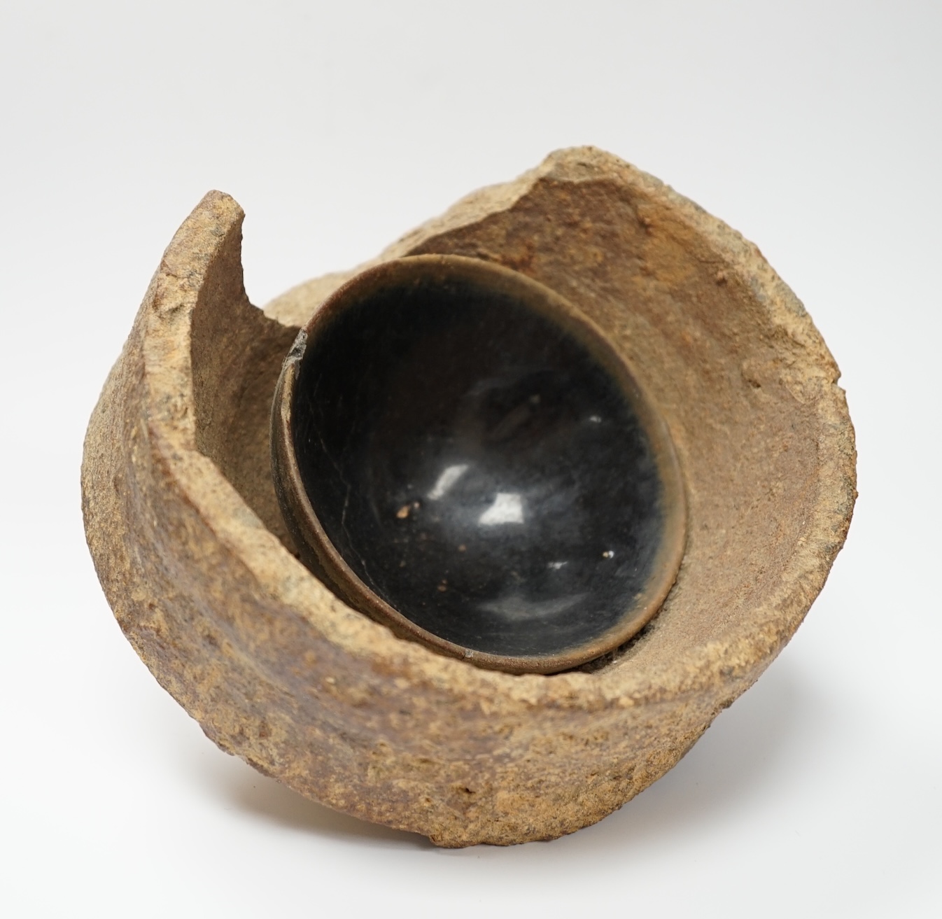 A Chinese Jian ware bowl and waster, Song dynasty, 15cm diameter